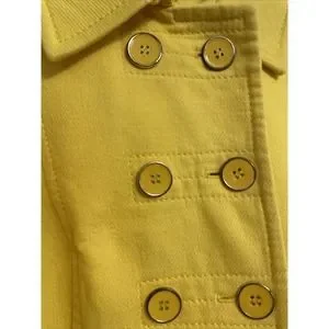 LOFT Jackets Coats Loft Yellow Button Up Collar Tweed Long